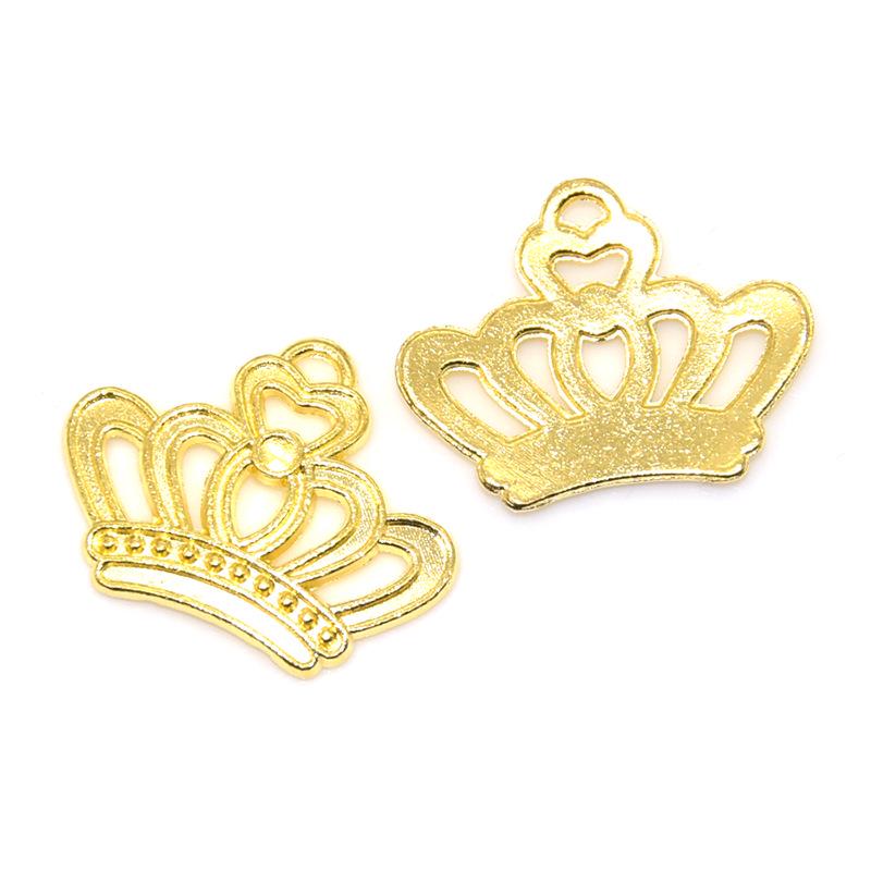 DIY Hollow Retro Crown Pendant for Necklace or Bracelet - Alloy Jewelry Charm (23*18mm)