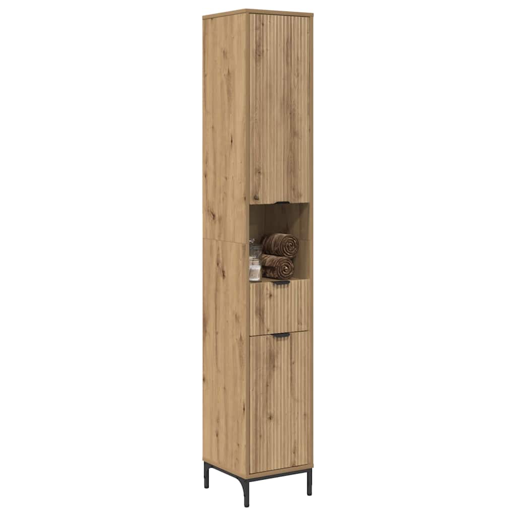 Bathroom Cabinet with Storage Artisan Oak Finish 31.5 X 33 X 190 Cm