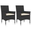 VidaXL Set of 2 Garden Chairs with Cushions, Seats with Armrests, Armchairs with Backrest, Patio Furniture, 368108