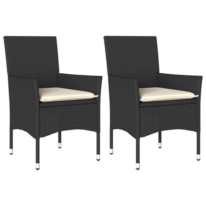 VidaXL Set of 2 Garden Chairs with Cushions, Seats with Armrests, Armchairs with Backrest, Patio Furniture, 368108