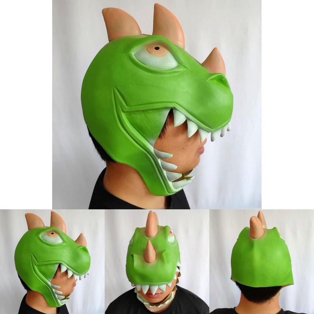 Halloween Latex Grön Dinosauriemask Med Handgjort Hantverk För Kostymfest Roligt