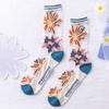 5Pairs Ins Style Transparent Flower Socks Glass Silk Sweet Socks Women Tulle Mid Tube Socks  Lady