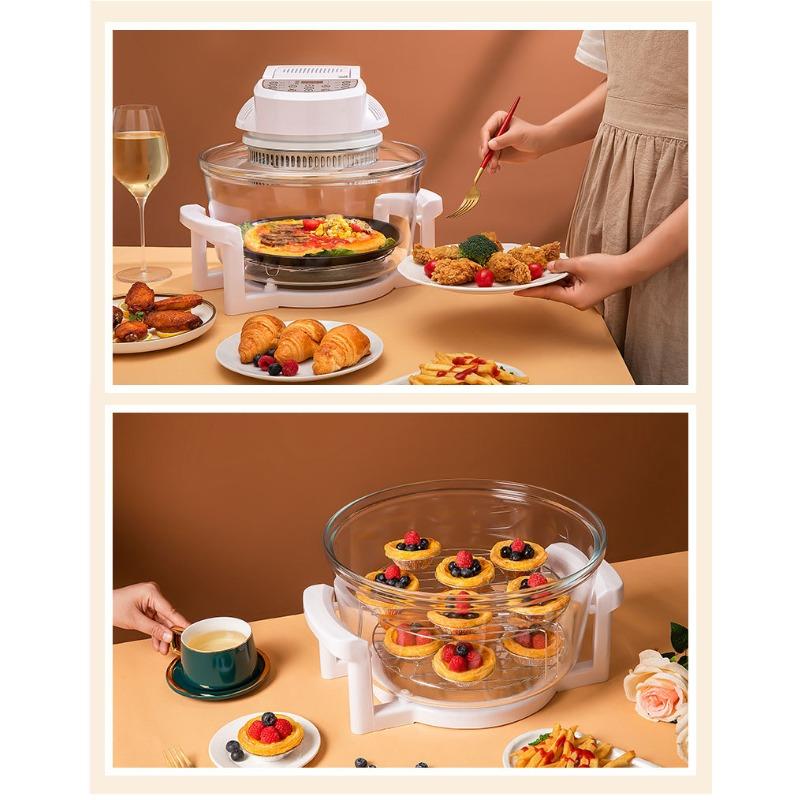 110V Glass Visual Air Fryer Light Wave Furnace Halogen Oven