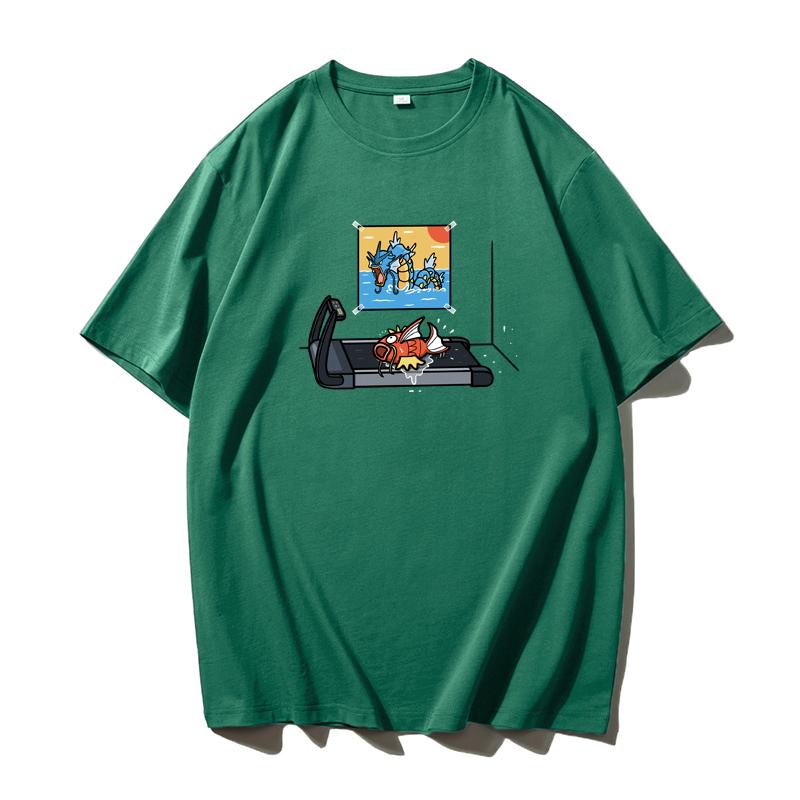 T-shirt Pokemon da Uomo Cotone Puro Casual Girocollo Manica Corta Abbigliamento Estivo Sportivo Casual Top a Manica Corta