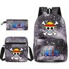 One Piece Large-capacity Student Backpack Three-piece Set 7526