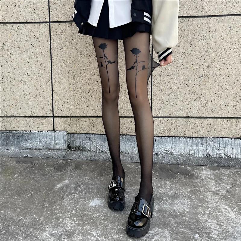 New Rose Flower Pantyhose Women Feel Ultra-Thin Velvet Arbitrary Cut Pantyhose Anti-Hook Silk Pantyhose Women