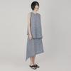 Wimzi Mind Cocoon Asymmetrical Skirt_Blue Check
