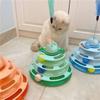 Interactive Cat Toy Tower Pet Training Supply Toy  Cat Tower Kitten Turntable Track Roller Balls Toys with Feather Carousel Toy