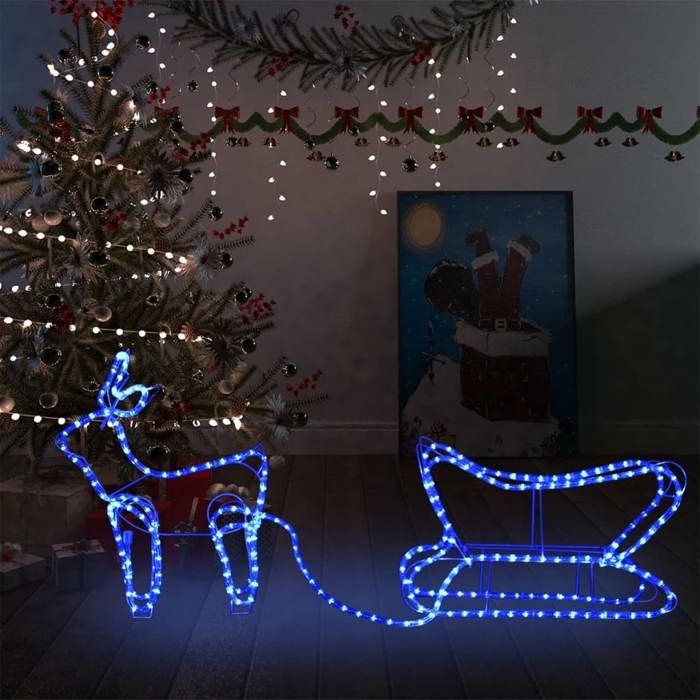 VidaXL Décoration de Noël d'Extérieur Renne et Traîneau 252 LED Renne Illuminé Lumineux Décoratif Ornement de Vacances 329809