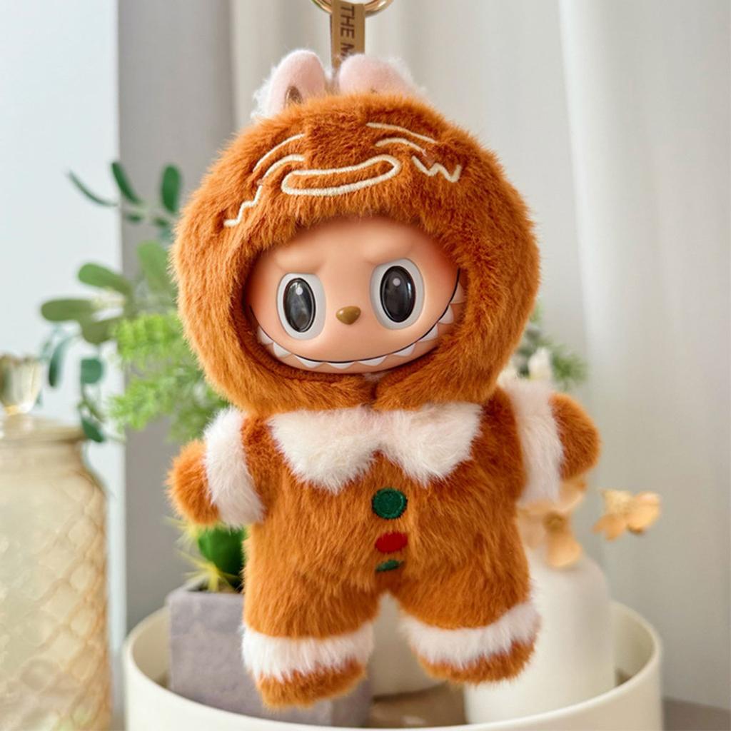 [No Doll] Plush Doll'S Clothes Christmas Claus Clothes For 17Cm Labubu Christmas Holiday Gift Cute Set