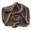 Adjustable Open Ring With All-Seeing Eye Motif Sterling Gothic Punk Retro Unisex Finger