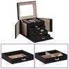 4 Tier Jewelry Box with Mirror Lockable Black