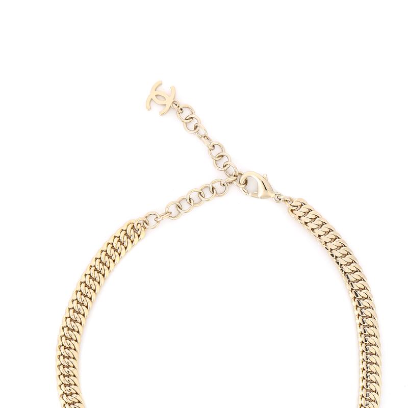 CHANEL 23 spring and summer 23S crystal love silver diamond double C rhinestone decorative chain necklace metal necklace women's style