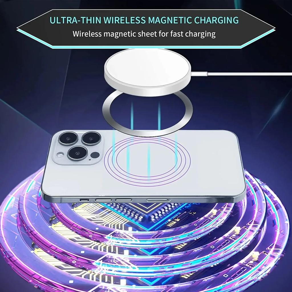 Universal Magnetic Phone Holder Metal Plate Ring For Magsafe Wireless Charger Stainless Steel Iron Sheet Sticker For iPhone Pro