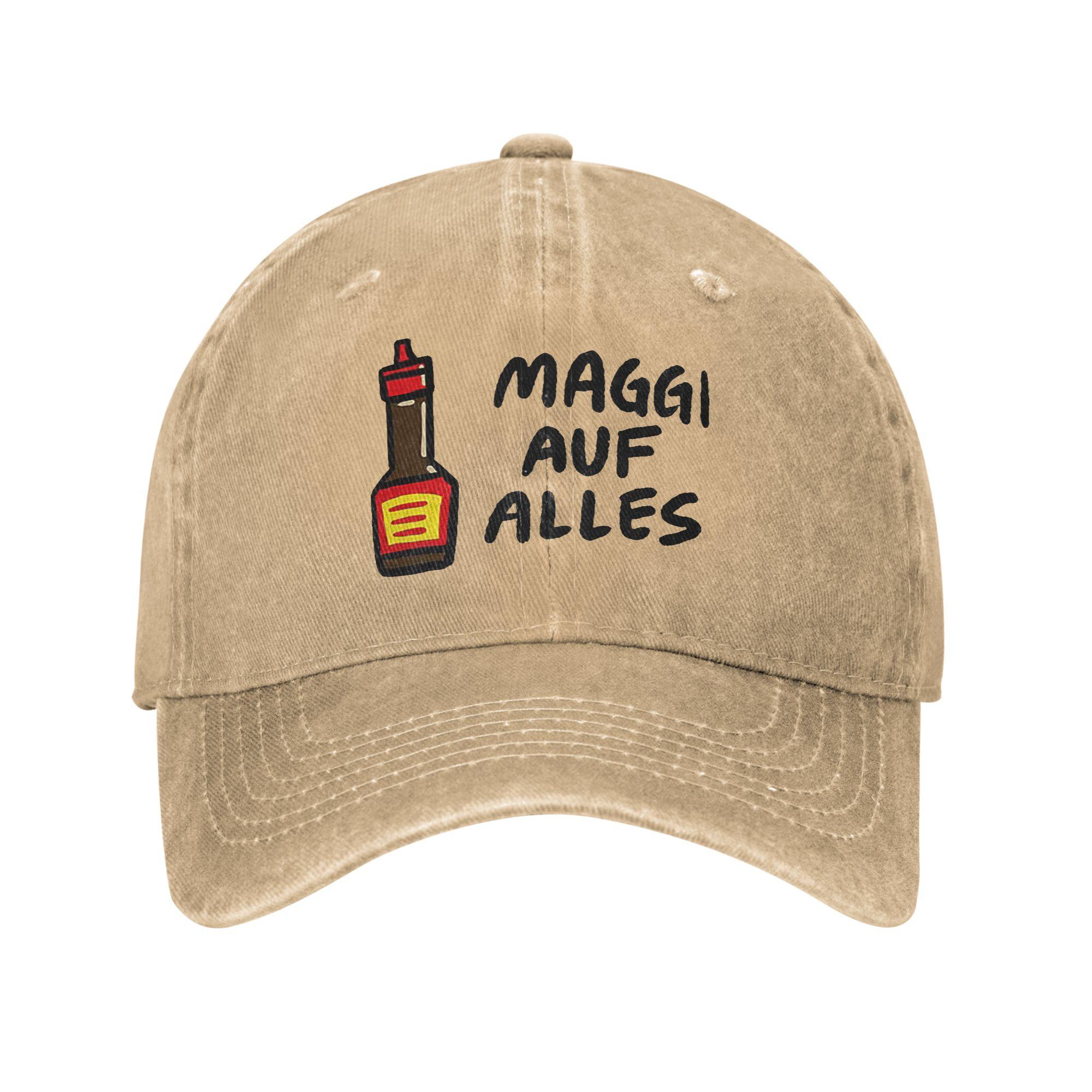 

Maggi Auf Alles (Deutsch) Denim Fabric Cap Casual Baseball Caps Adjustable Hat Summer Unisex Baseball Hats One Size