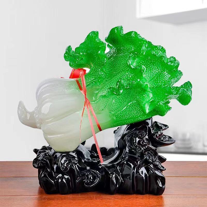 Imitation Jade Cabbage Ornament - A Fortune-Bringing Home Decor Gift