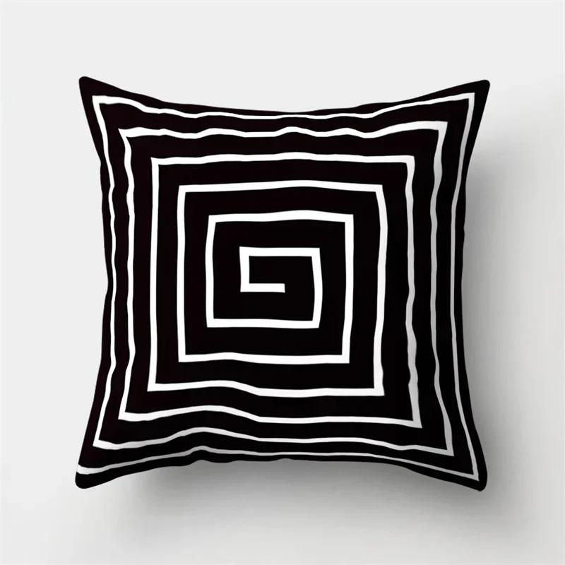 Simple Black and White Geometric Art Pillowcase Car Ornaments Office Living Room Home Pillowcase