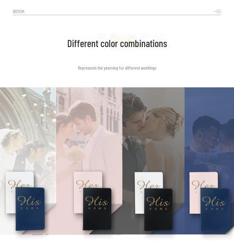 Elegant Hot Stamped Wedding Vows Notebook for Bride and Groom