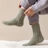 New Winter Coral Velvet Socks Warm Solid Color Cotton Socks Fluffy Soft Floor Socks Sleep Socks