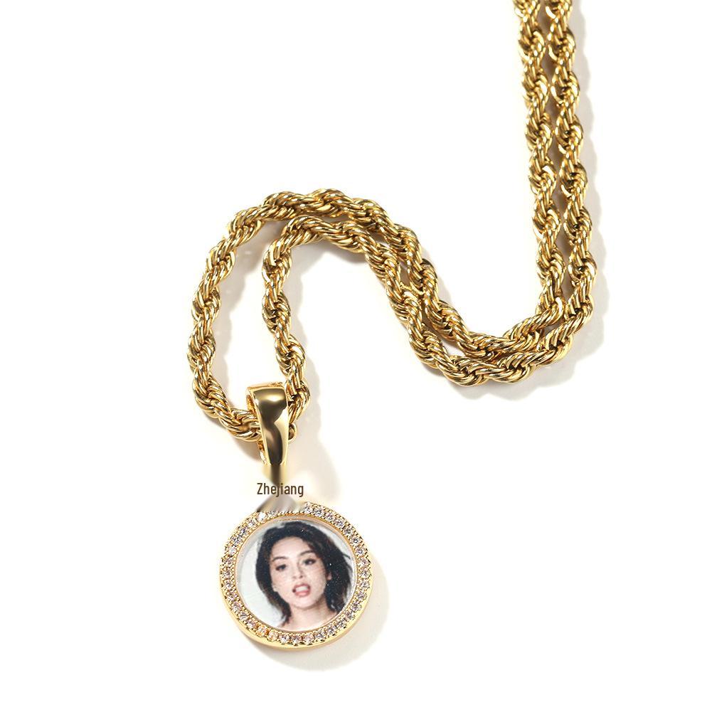 

Creative Micro Zircon Photo Frame Pendant - Trendy DIY Necklace