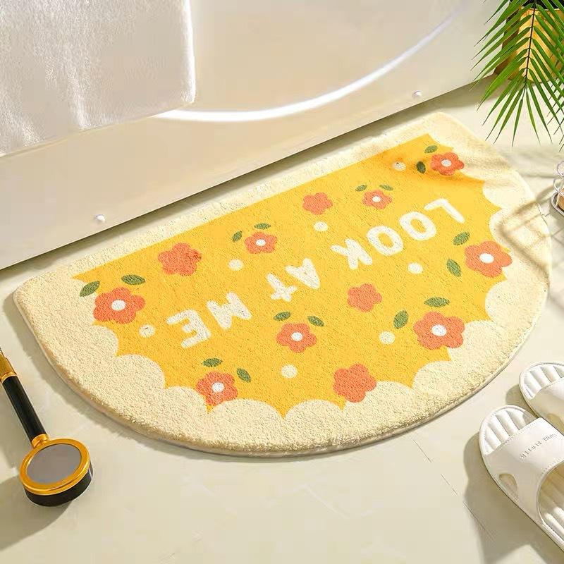 Small Fresh Imitation Cashmere Carpet Bathroom Toilet Floor Mat Toilet Absorbent Non-slip Mat Dirty Foot Mat Door Mat