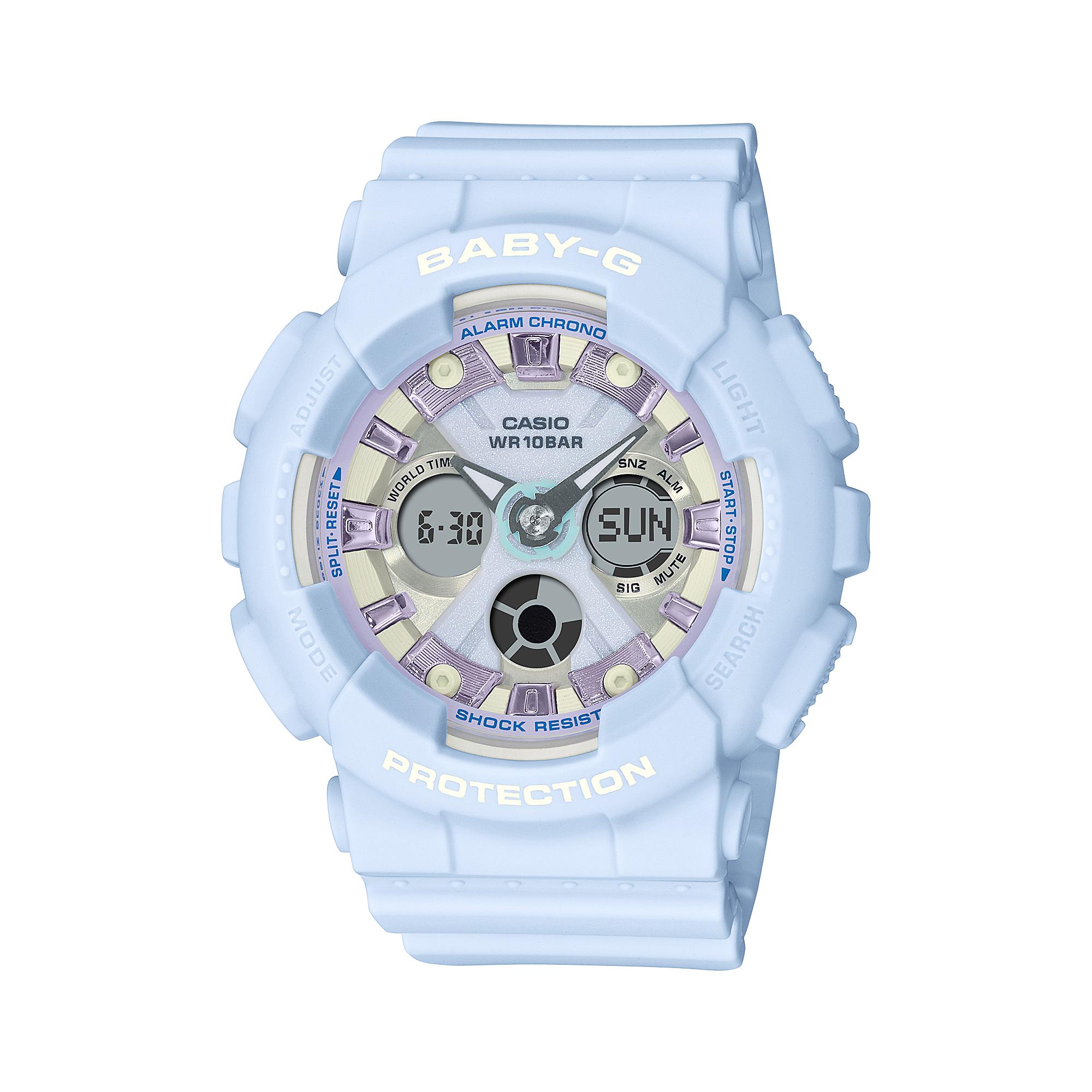 

Casio Men s Resin 100M Water Resistant Analog Shock Resistant Quartz Watch BA-130WP-2A синий