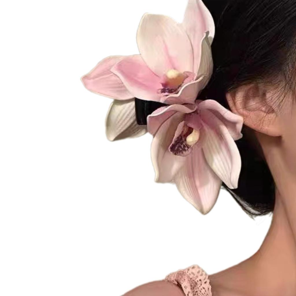 Elegant Orchids Hair Claw Clip for Women Teens with Secure Grip Perfect for Various Hairstyles and Theme Occasion