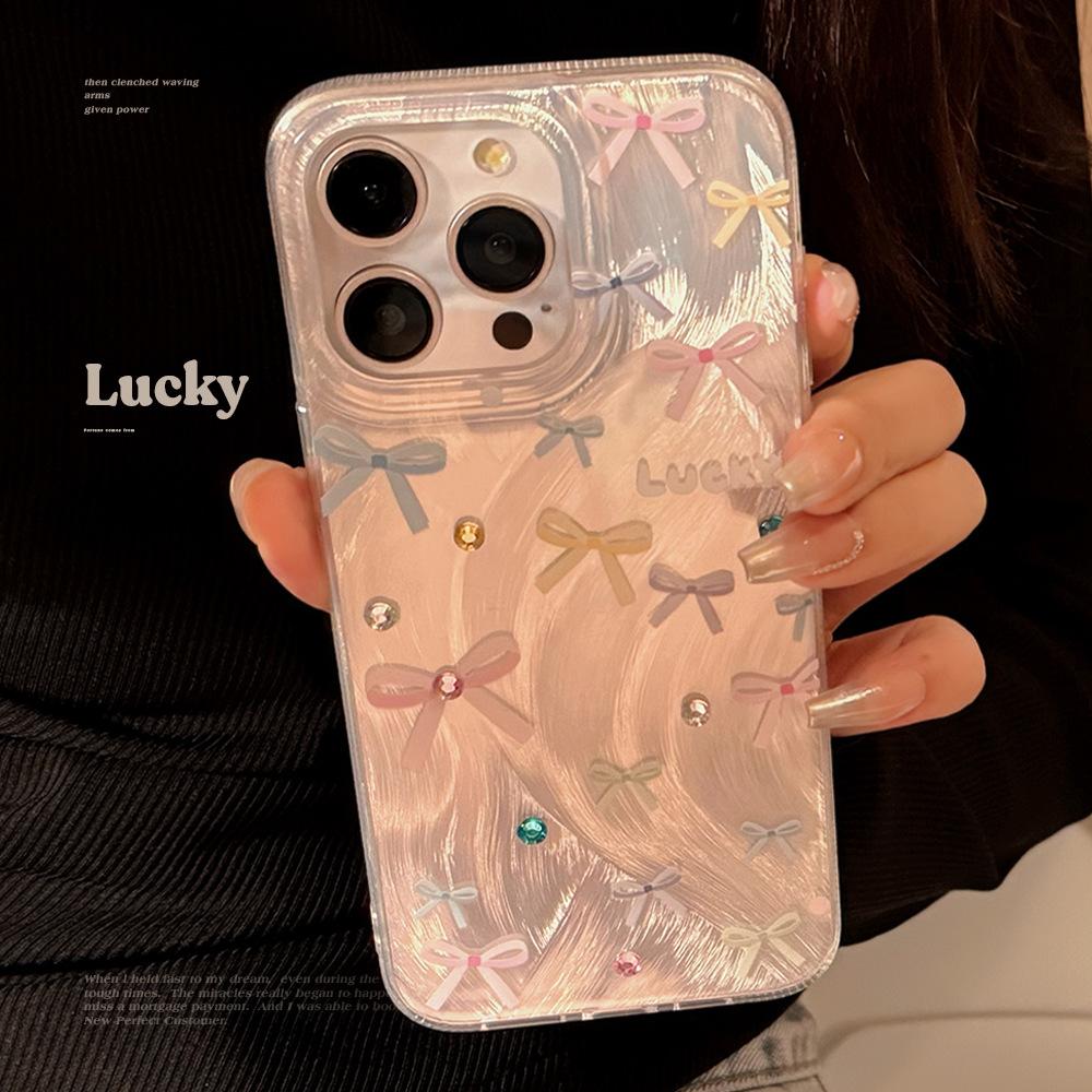 Dopamine-enhanced colorful bow case for iPhone 17 Pro Max, compatible with Apple iPhone 16, high-quality protective case