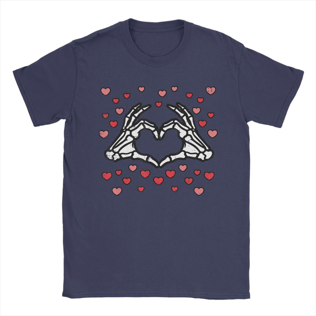 Vintage Valentines Day Skeleton Hand Heart TShirt Unisex Crewneck Cotton T Shirts Short Sleeve Tee Shirt 4XL 5XL Clothing