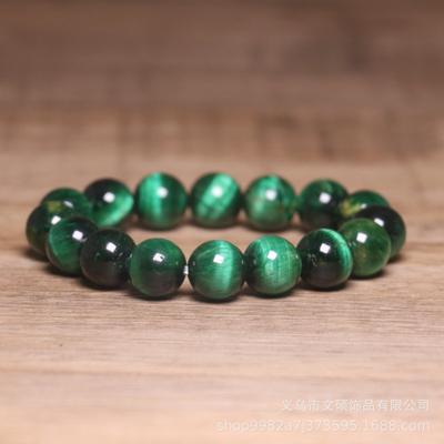 Green Tiger's Eye Beaded Bracelet – Minimalist Protection Jewelry, Courage Grounding Gift for Men Women