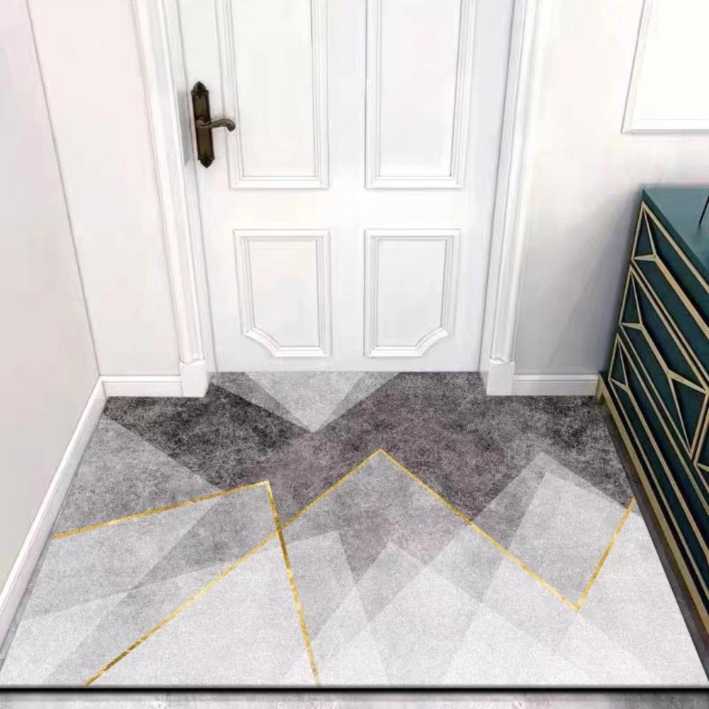 Light Luxury Crystal Velvet Floor Mat Household Doorway Door Mat Simple Dirty-Resistant Kitchen Bathroom Floor Mat