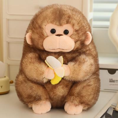 Niedliche Goldene Affenpuppe Plüschtier Echter Orang-Utan Bananenaffe Puppe Greifautomat Puppe Tierkreiszeichen Affe Geschenk
