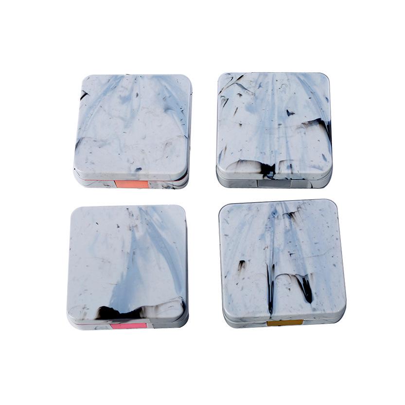 

Marble Square Portable Contact Lens Case with Retro Texture розового золота