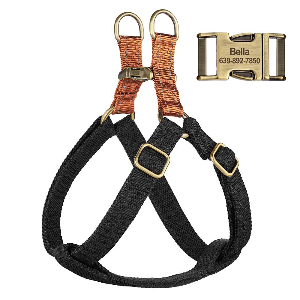 Custom Nylon Buckle Dog Harness Durable Pet Dog Harnesses Reflective Pet Walking Vest Adjustable for Small Medium Large Dogs Pug
