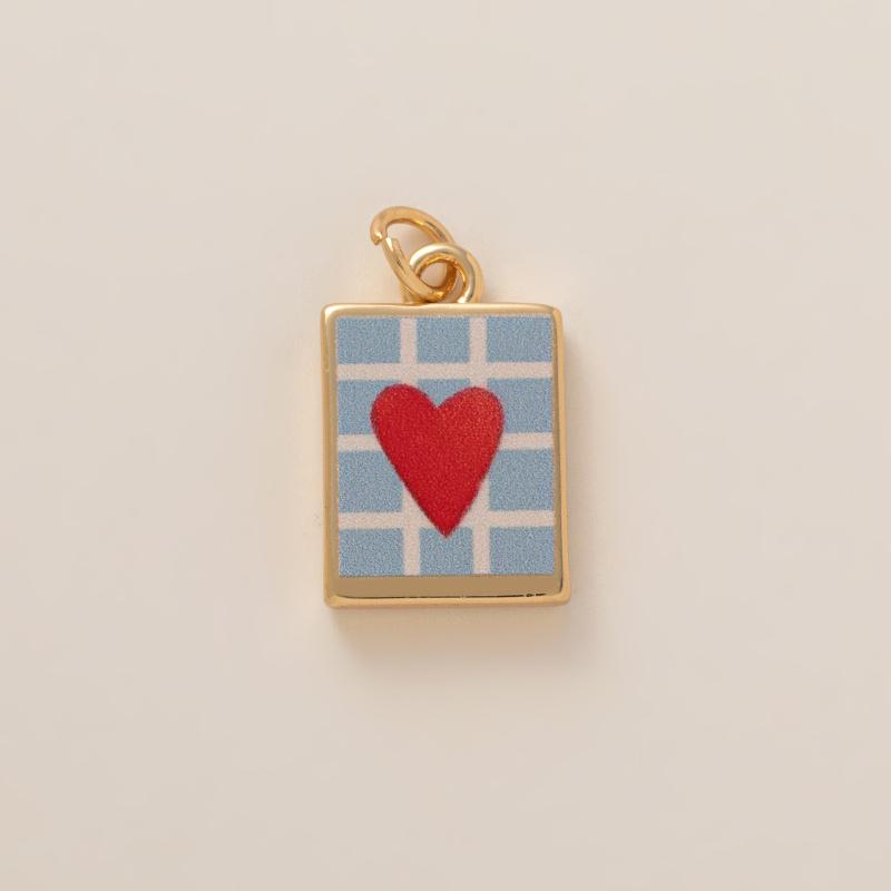 Simple And Versatile Color Blocking Butterfly Love Flower Diy Pendant Accessories Gold-Plated Color Preservation