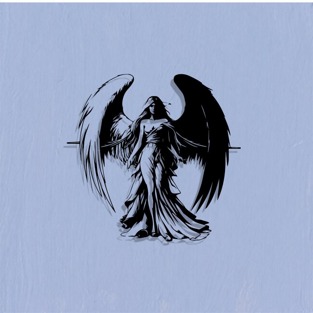 Metal Fantasy Wall Art Angel Demon Sculpture Halloween Home Decor Gift