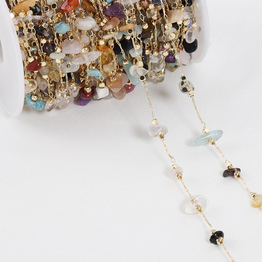 1meter Bohemian Crystal Irregular Stone Beads Beaded Chain for Handmade Bracelet Necklace Jewelry Making DIY Curtain Decoration