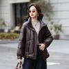 Plus size down jacket women's short high stand-up collar winter new white duck down jacket loose thick top