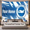Custom Name Text Tapestry Brighton & Hove Albion Football Personalized Polyester Wall Tapestry For Bedroom And Room