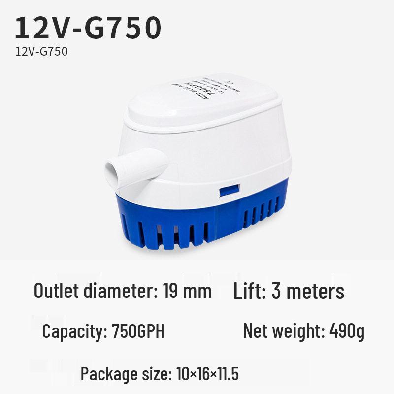 12V Automatische Marine-Bilgenpumpe - Kompakte Tauchwasserpumpe für Yacht/Wohnmobil für niedrige Wasserstände