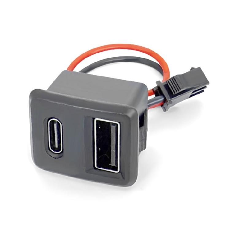 2Pcs USB 2.0 And Type C Female Connector Female USB Lamp Charging Power Socket For Home And Office Electronics