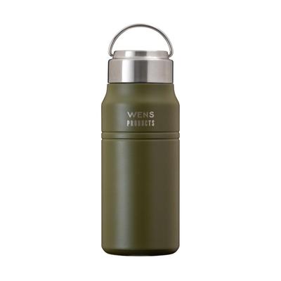 Atlas Wasserflasche, 500 ml, vakuumisoliert, Edelstahlbecher, Flaschenschraube, direktes Trinken, leicht zu waschen, für den Außenbereich, WENS, 530 ml, Khaki, für heißes Wasser, kalt/warm