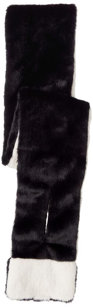 Moonbat Estaa Fluffy Faux Fur Bag Hand Made In Total Mini Two-Tone & Scarf, Washable, Women's, Black, Japan. Scarf Length Approx. 87cm, Width