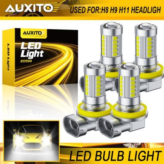4X AUXITO H11 H16 H8 LED Fog Driving Headlight Light Super Bright Bulb DRL White