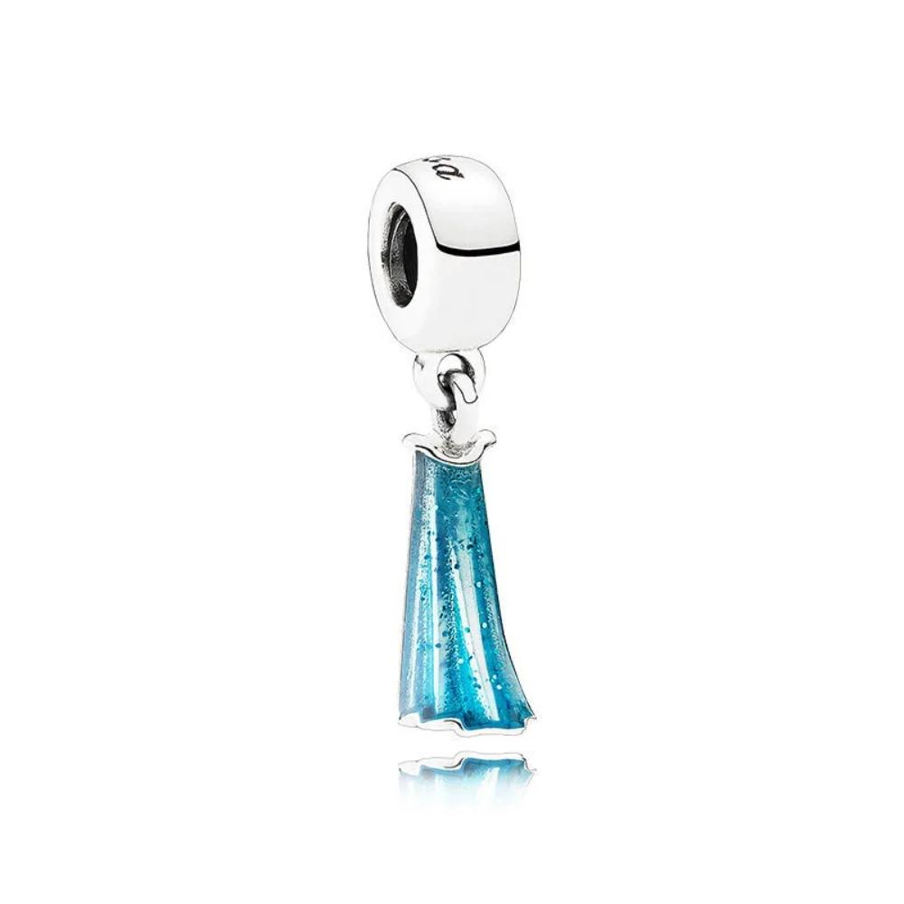 925 Silver   Princess Charm Pendant Fit  Bracelets DIY Women Jewelry Exquisite