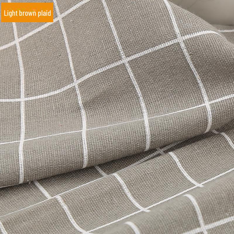 Floral Plaid Cotton-Linen Fabric for Tablecloths, Curtains, Sofas, and DIY Projects