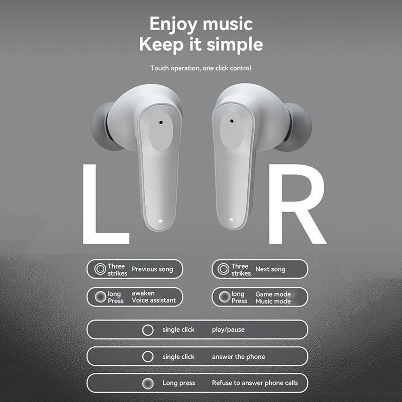 Căști Wireless cu Anulare a Zgomotului ENC, Căști In-Ear, Căști Stereo HiFi pentru Muzică cu Microfon HD, Căști cu Latentă Scăzută, Căști Rezistente la Apă