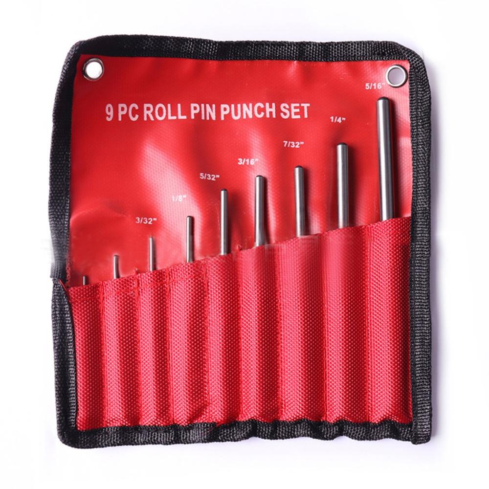 9pcs/Set Multi Size Heavy Duty Round Head Punch Gouge Tools Pin Punch Roll Pins Punch Locator