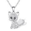 Wish cute colorful cat  pendant simple jewelry female animal cartoon collarbone chain necklace