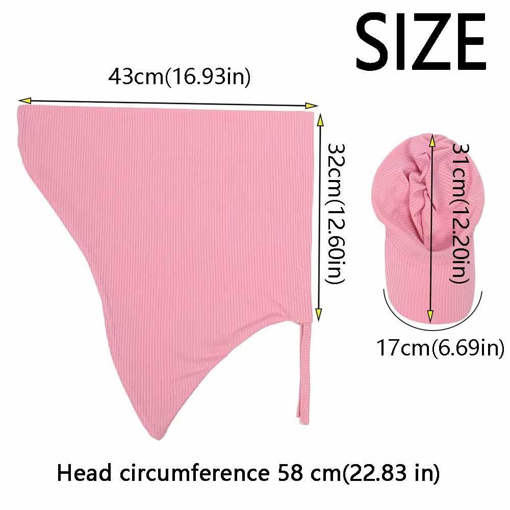 Casual Sun Hat with Hood Solid Color Sun Protection Muslim Headscarf Hat UV Resistant Neck Protection Muslim Turban Cap